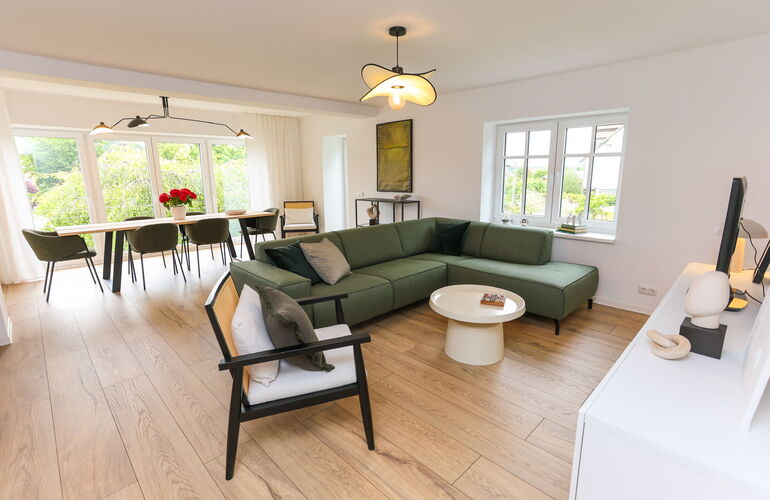 Wohnbereich im Waldgold Chalet Friedrichroda