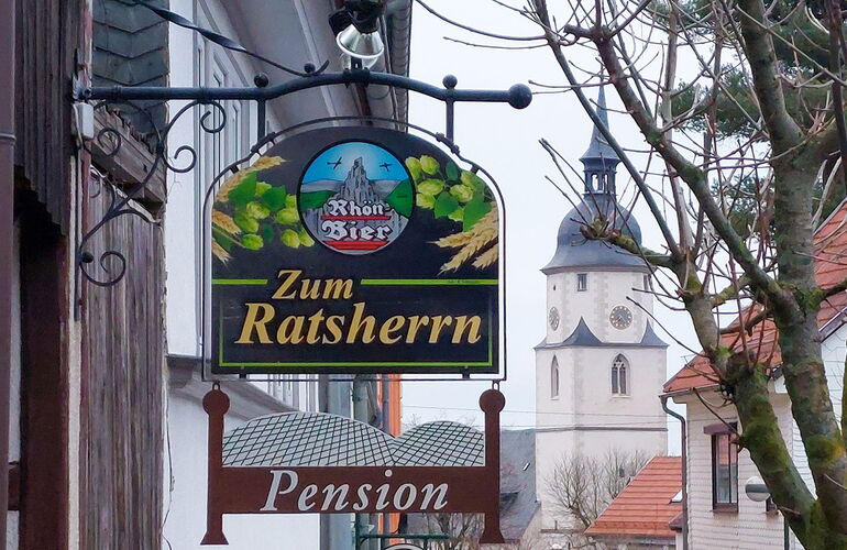 Eingangsschild vom Gasthof "Zum Ratsherrn" in Friedrichroda