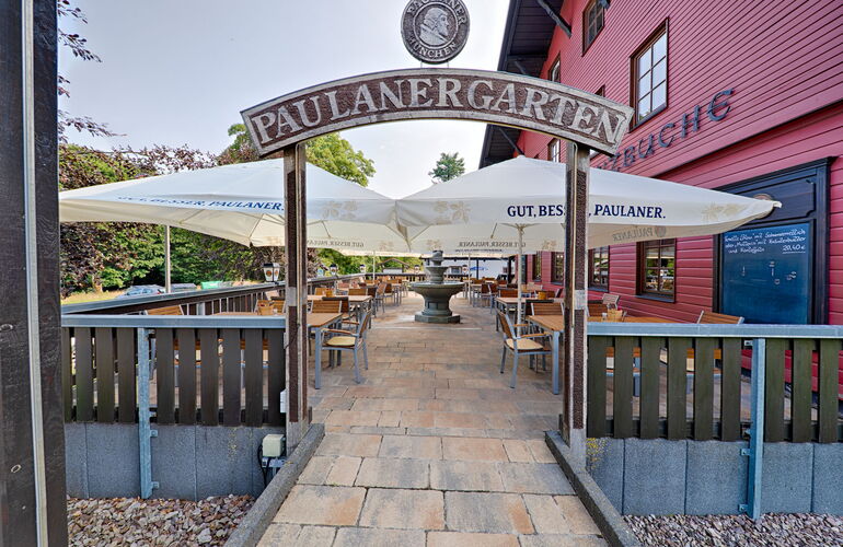 Biergarten im Hotel und Berggasthof Tanzbuche