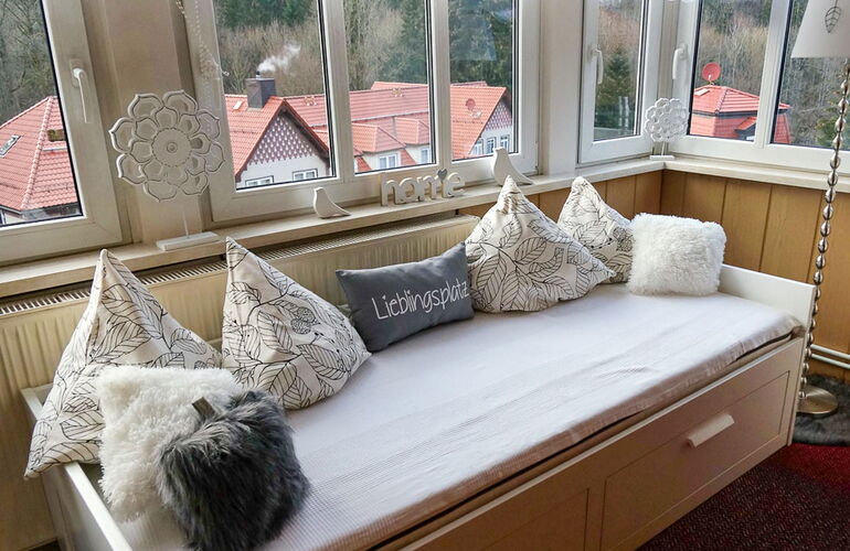 Schlafcouch in der Pension Café Waldschlösschen in Friedrichroda im Thüringer Wald